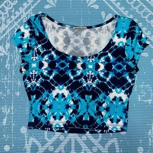 Blue Tie Dye Crop Top Charlotte Russe
